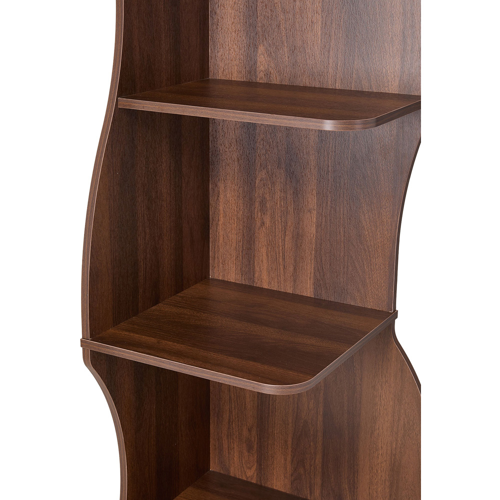 Living and Home 5-Tier Dark Brown Curved Corner Storage Shelf Image 5