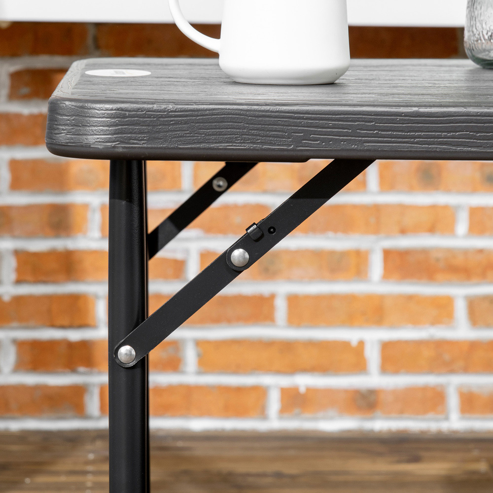 Outsunny 4 Seater Foldable Garden Dining Table Dark Grey Image 3