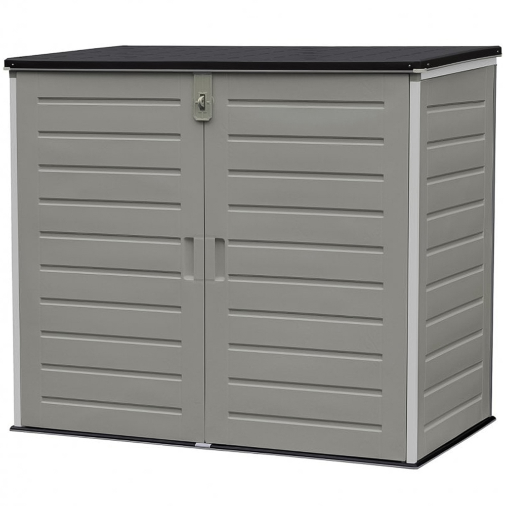 Jack Stonehouse 1170L Grey Plastic Weather-Resistant Garden Storage Cabinet Box Image 1