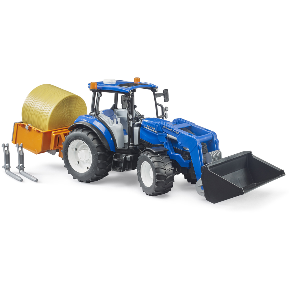 Bruder New Holland T5.120 Loader Tractor with Loading Box and Forks Image 2