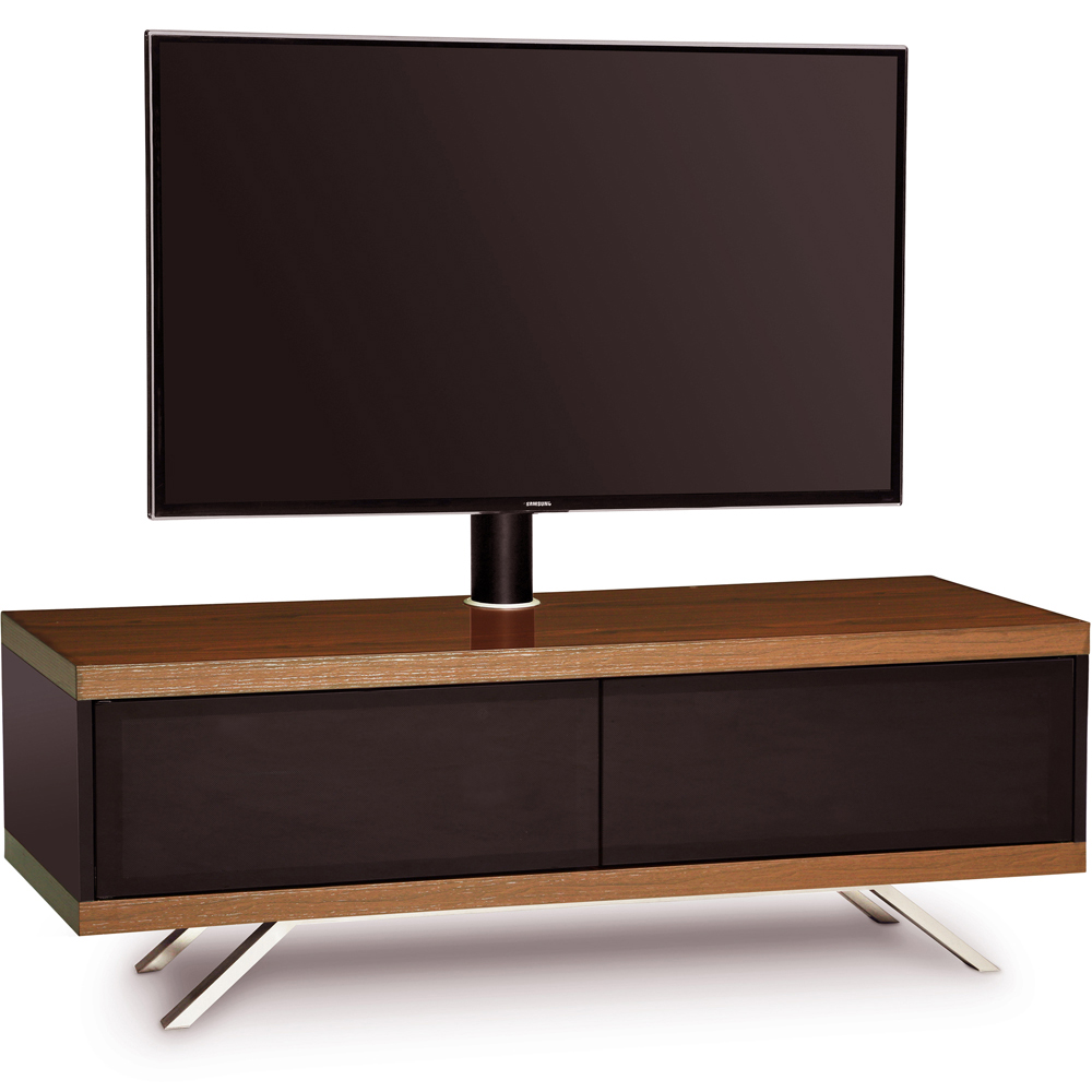 MDA Designs Tucana 1200 Hybrid 2 Door Black and Walnut Complete TV Cabinet Image 2