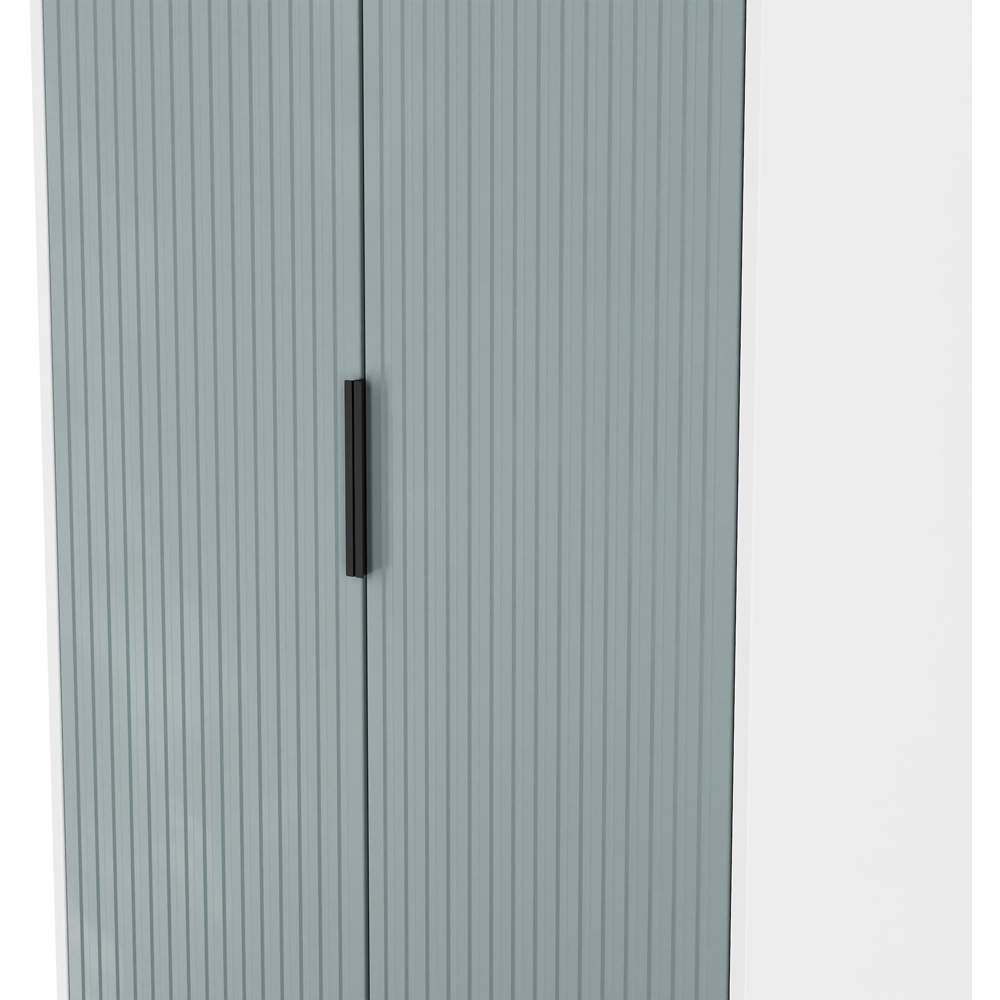 Crowndale Fluted 2 Door Duck and White Matt Tall Wardrobe Ready Assembled Image 5