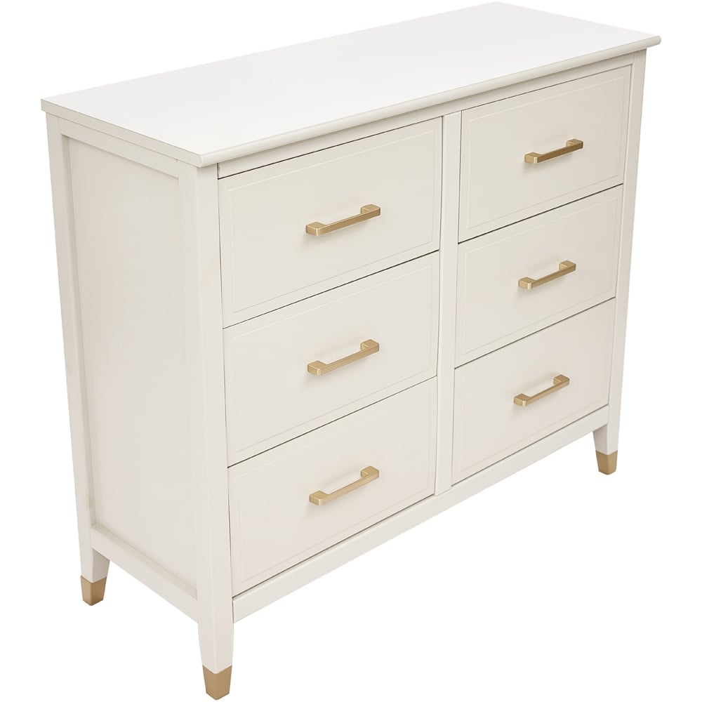 Palazzi 6 Drawer White Chest of Drawers Image 4