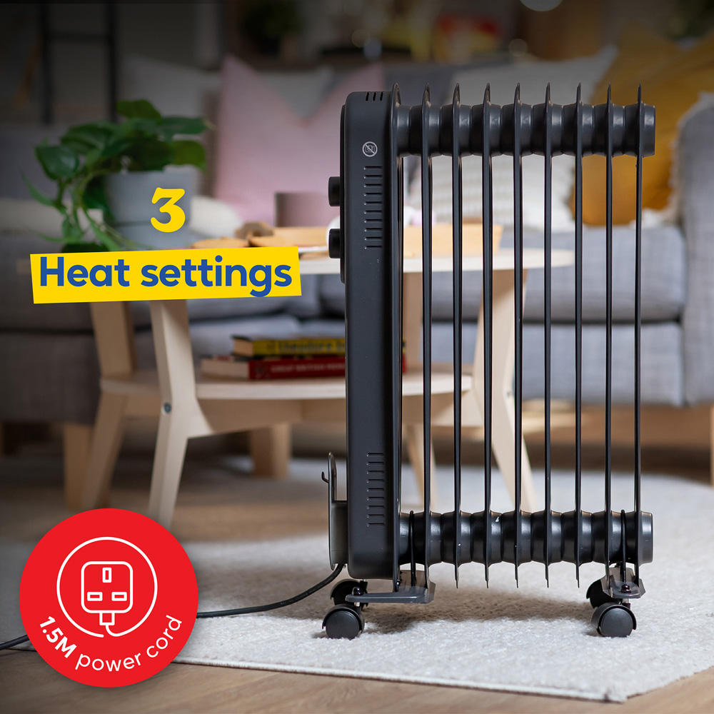 Russell Hobbs Matt Anthracite 9-Fin Oil Filled Radiator 2000W Image 5