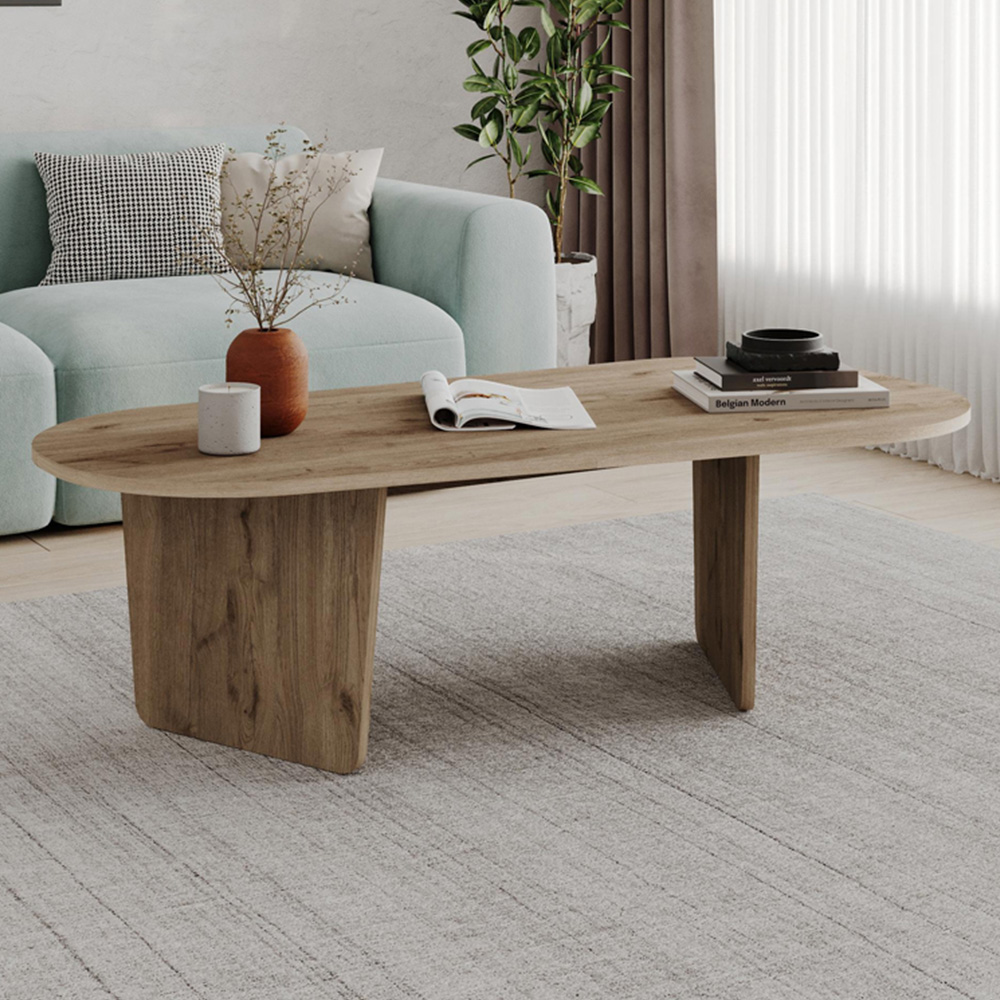 Decortie Ovalis Natural Oak Coffee Table Image 1