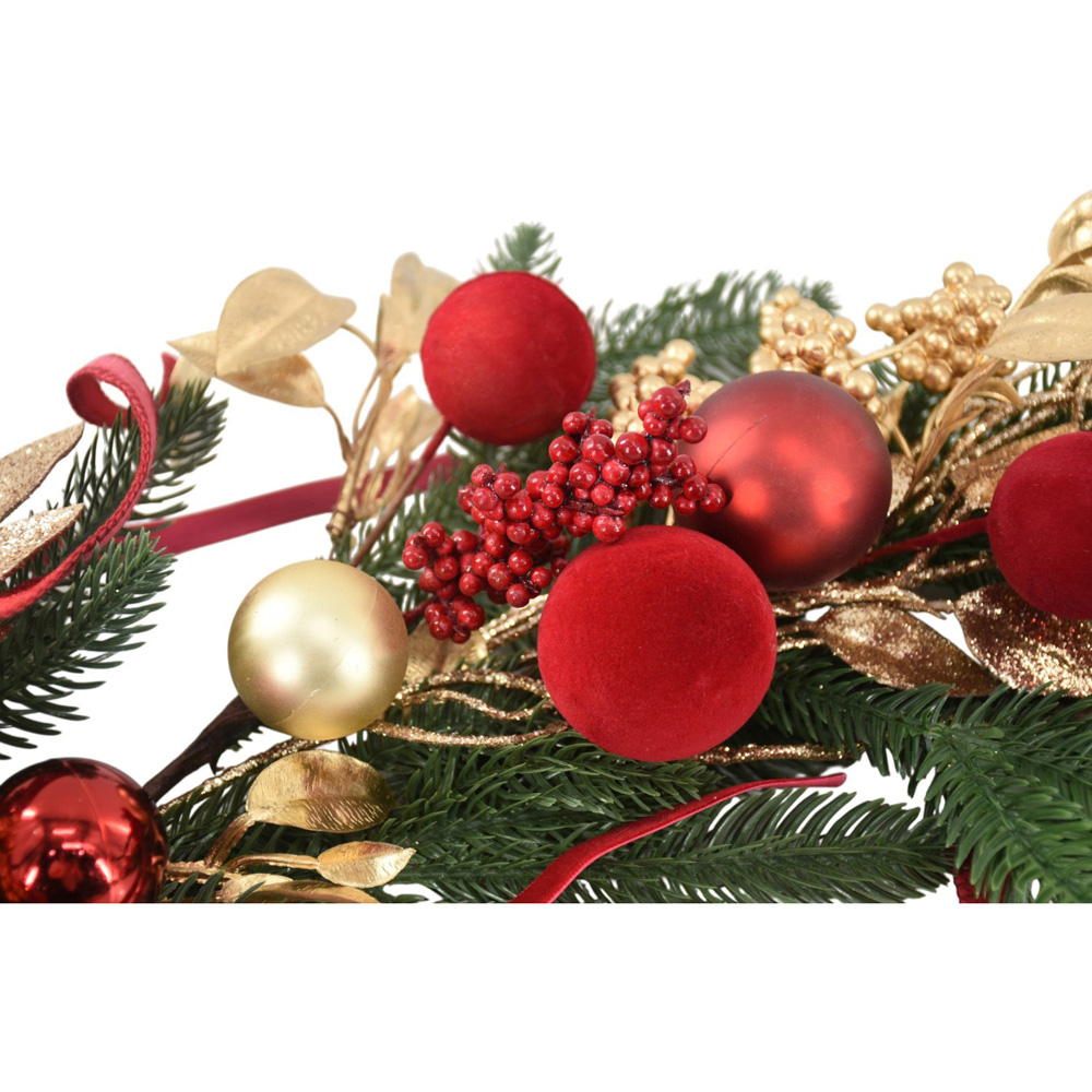 Noel Ribbon Poinsettia Garland Image 3