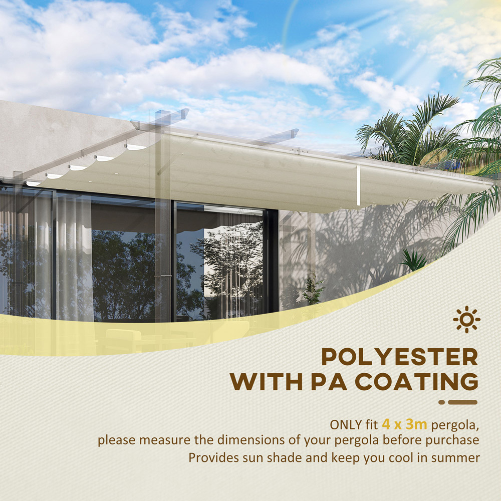 Outsunny 4 x 3m Cream Pergola Replacement Canopy Image 3