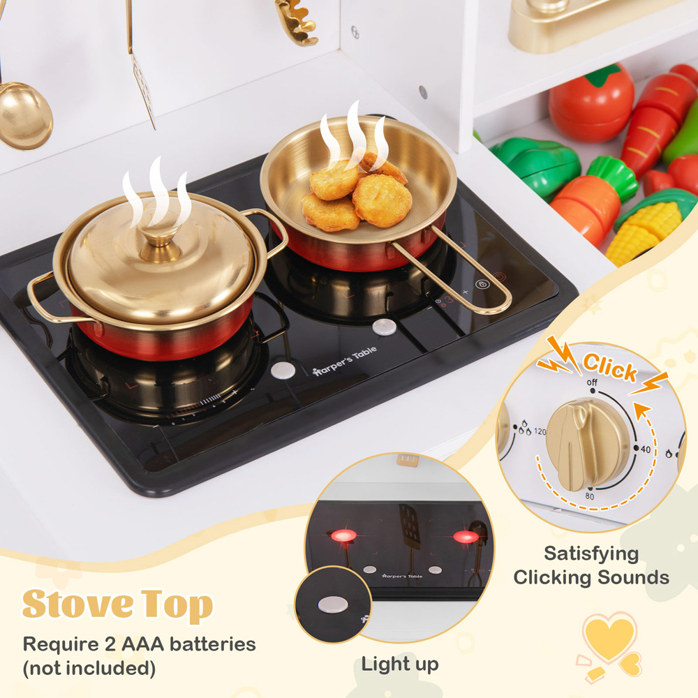 Costway Kids White Kitchen Playset Image 3