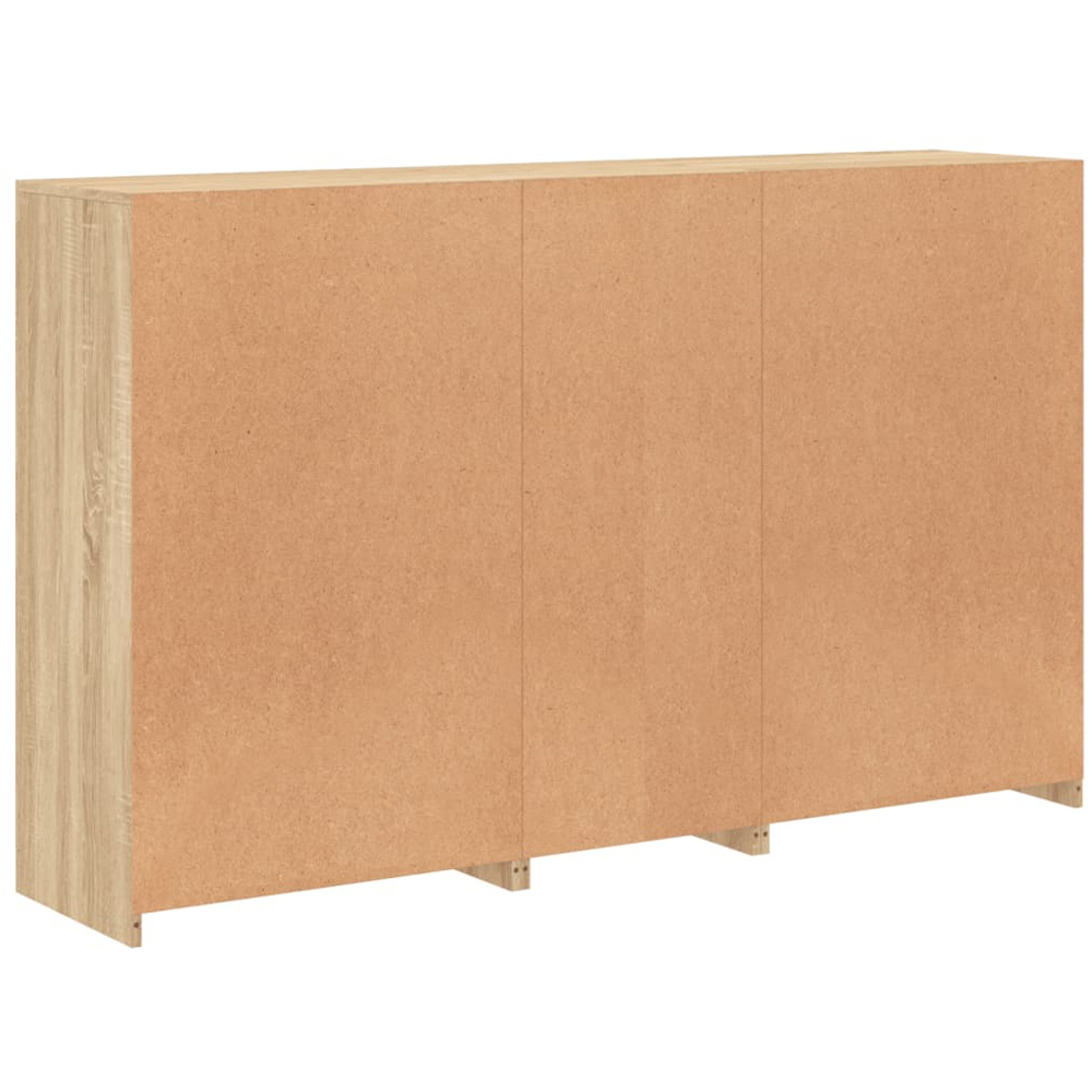 vidaXL 4 Door 8 Shelf Sonoma Oak Sideboard with LED Lights Image 8