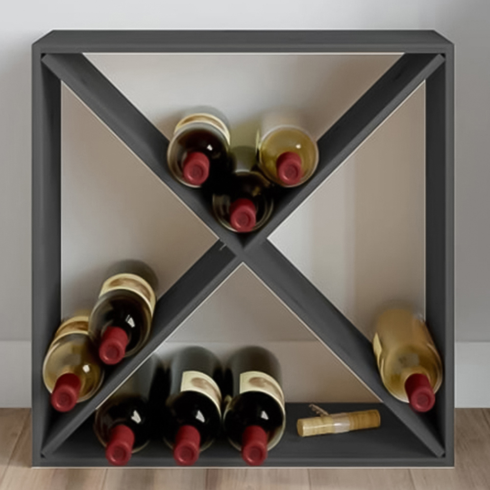 vidaXL 4 Shelf Grey Freestanding Wine Cabinet Image 1