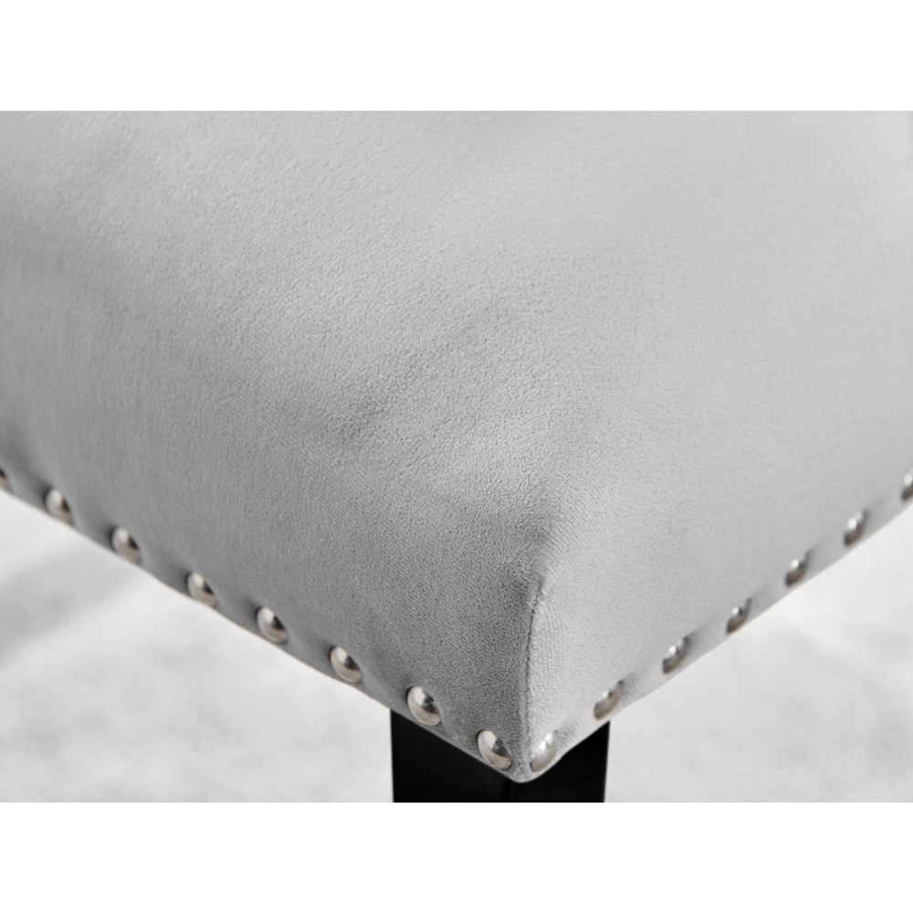 Furniturebox Kennsington Set of 2 Grey Velvet Knockerback Dining Chair Image 4