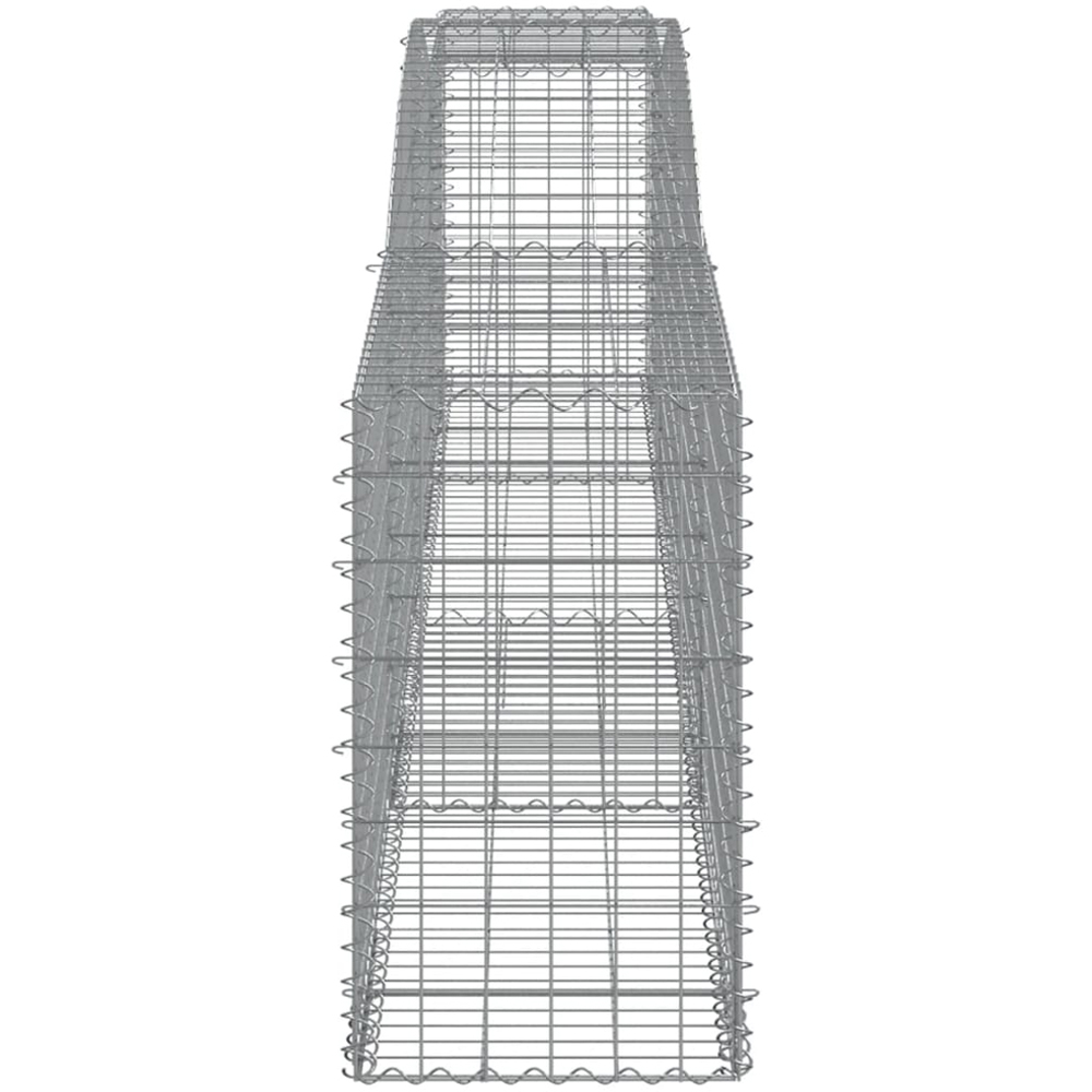 vidaXL Silver Galvanised Iron Arched Gabion Basket 400 x 50 x 80/100cm 8 Pack Image 3