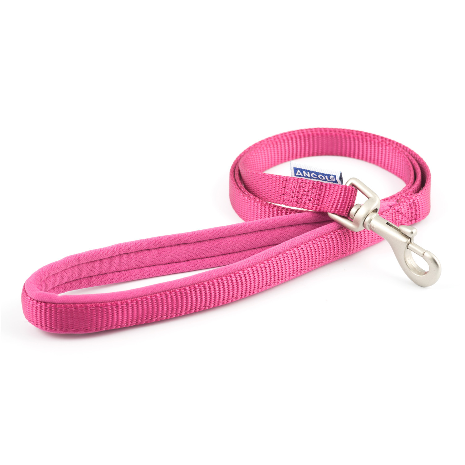 Ancol Nylon Dog Lead  - Raspberry / 1.9cm Image