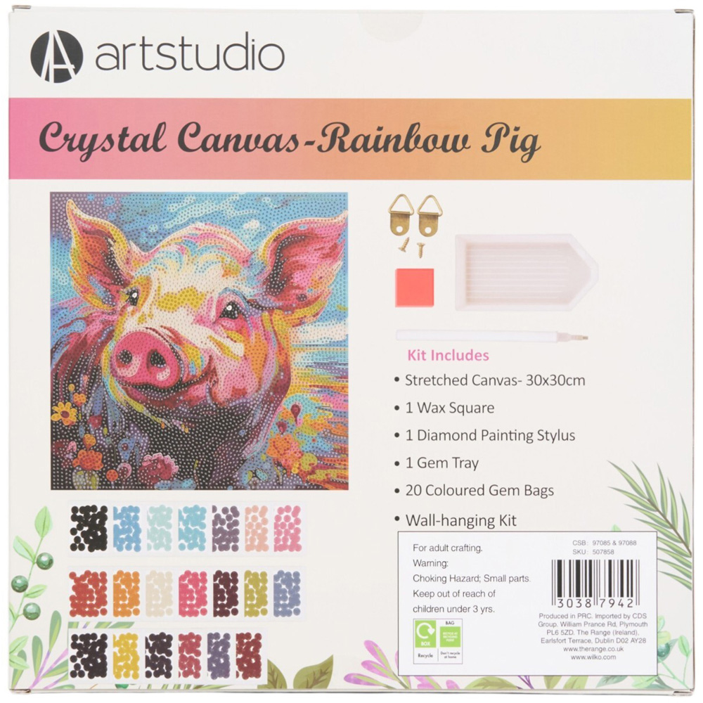 Rainbow Cow or Rainbow Pig Crystal Canvas Kit Image 5