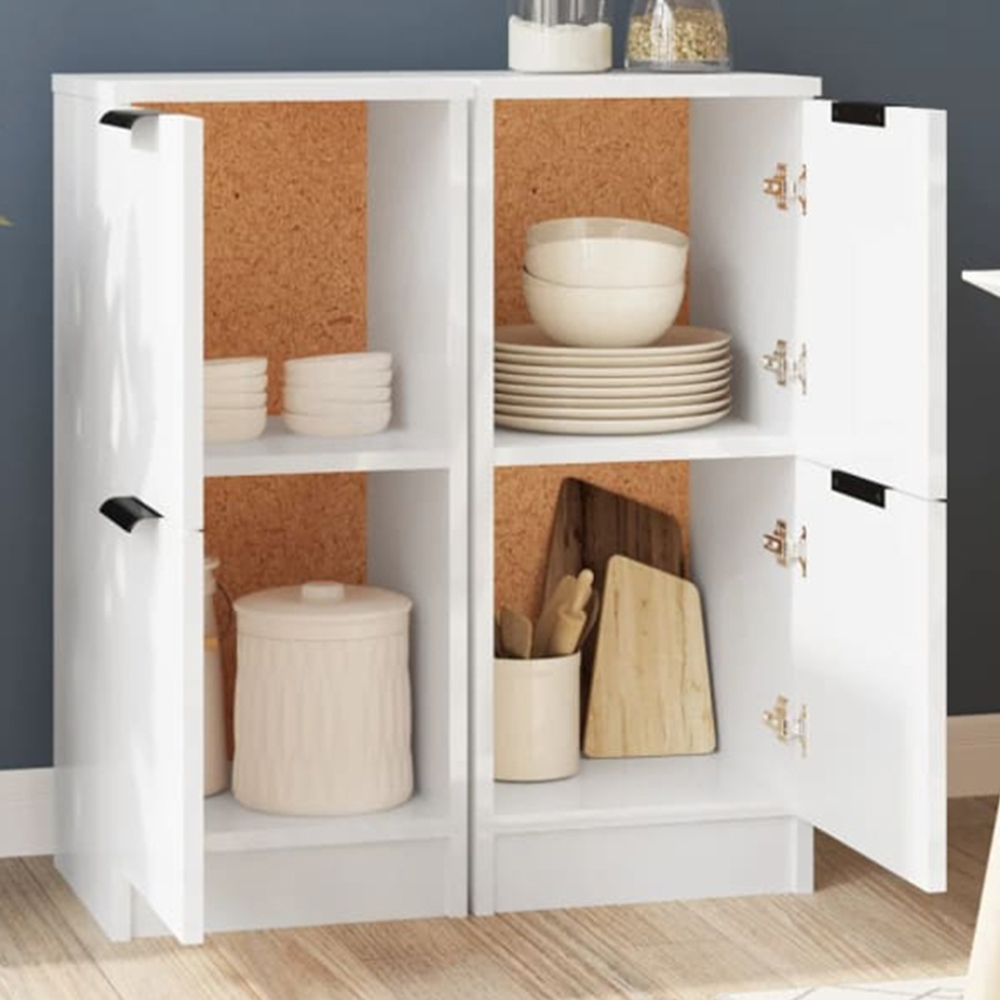 vidaXL 2 Door White Sideboard Set of 2 Image 1