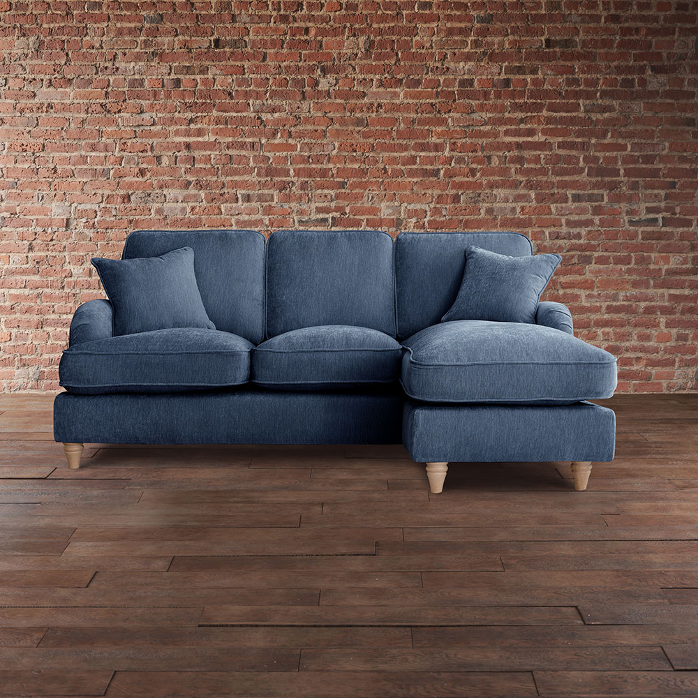 The Vienna 3 Seater Navy Right Hand Chaise Sofa Image 4