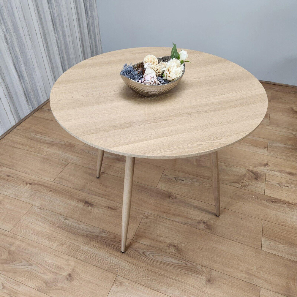 Portland 4 Seater Beige Wood Dining Table Image 7