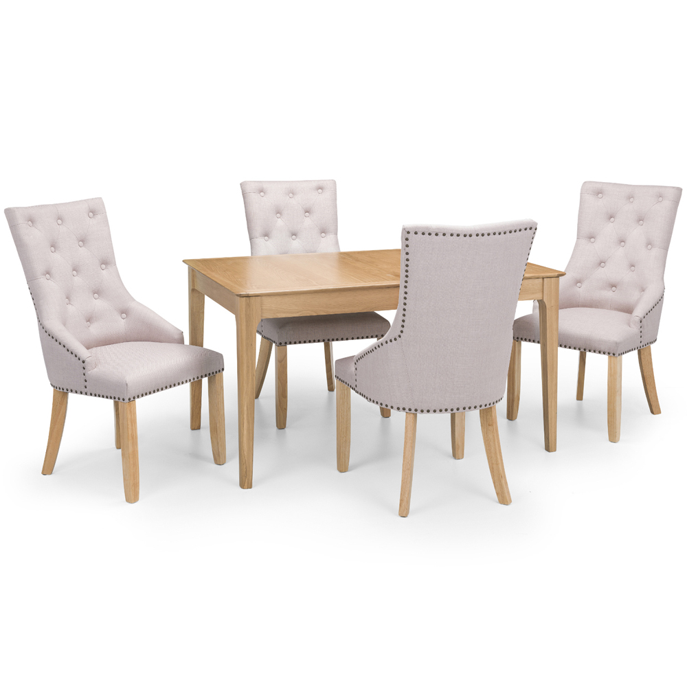 Julian Bowen Cotswold Dining Table with Set of 4 Loire Chairs Image 2
