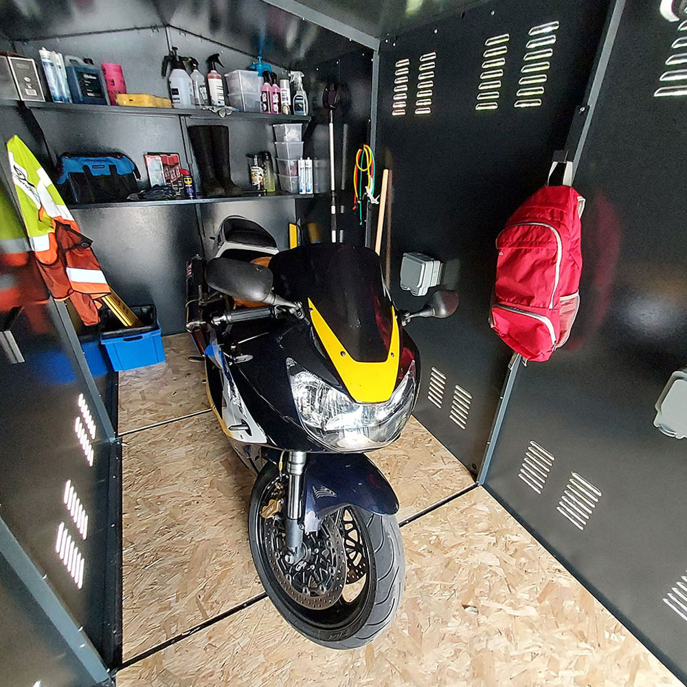 Asgard Centurion 5x 18ft Double Door Grey High Security Apex Motorcycle Garage Image 6