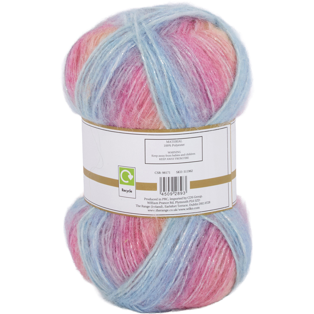 Multicolour Metallic Sheen Yarn Peach Image 3