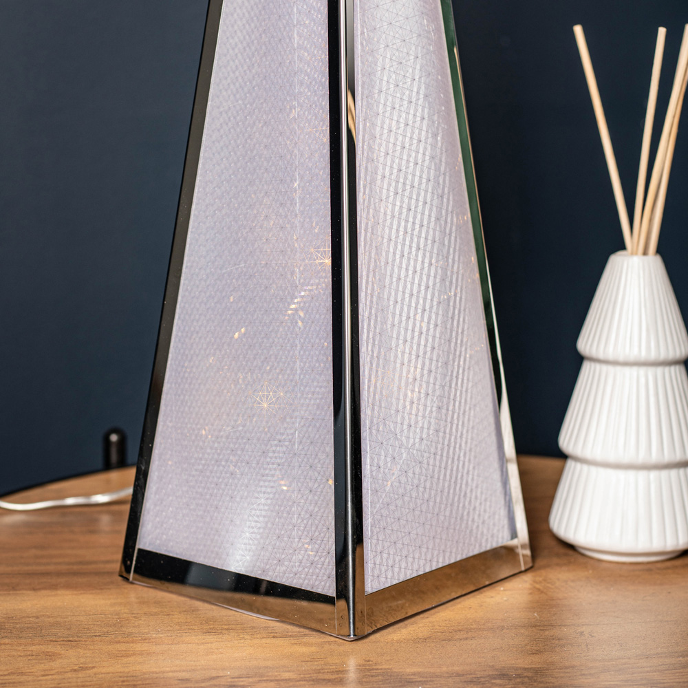 Samuel Alexander Silver Holographic Warm White LED Christmas Pyramid Decoration 45cm Image 5