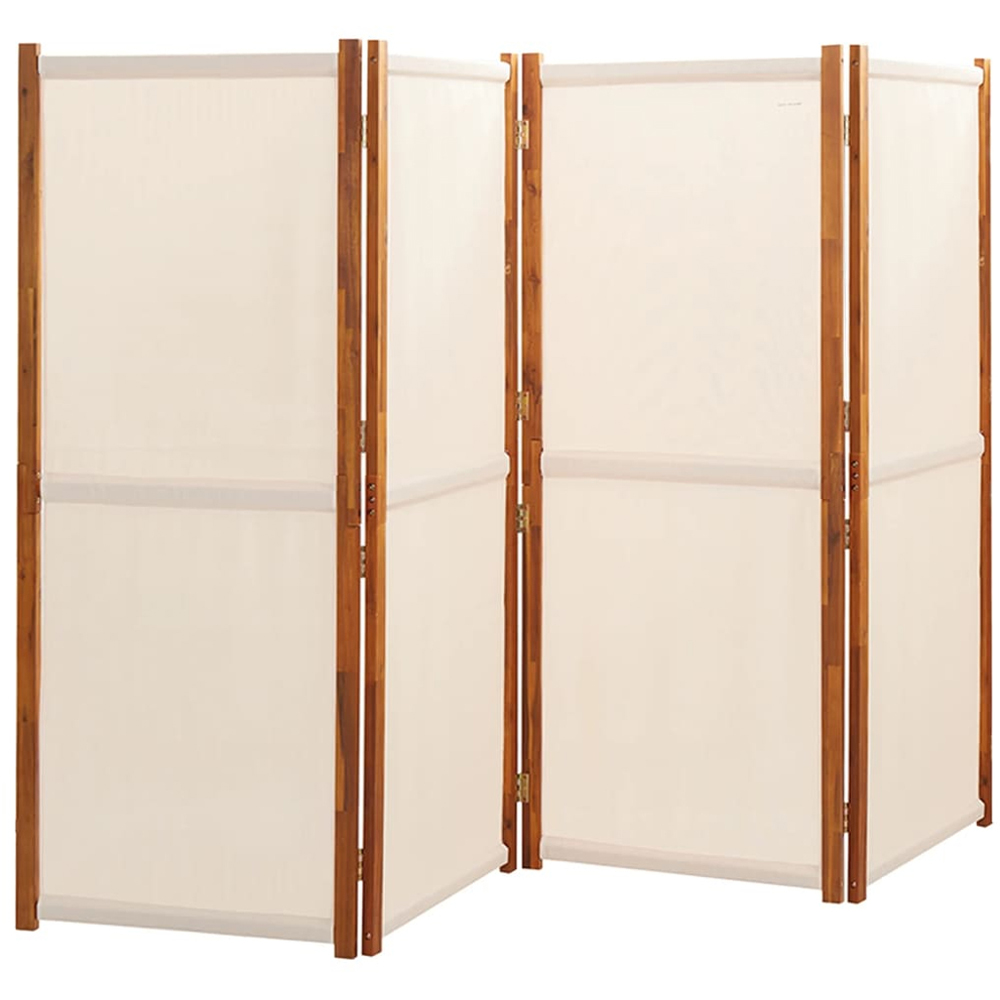 vidaXL Cream White 4 Panel Room Divider 280 x 180cm Image 2