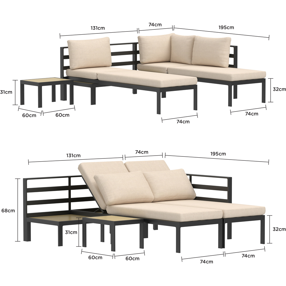 Charles Bentley Lagos 6 Seater Aluminium Garden Lounge Set Image 9