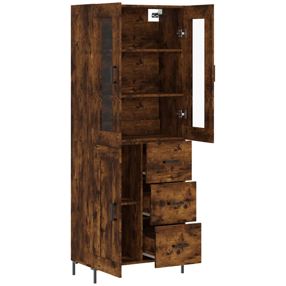 vidaXL 3 Door 3 Drawer Smoked Oak Highboard Image 4
