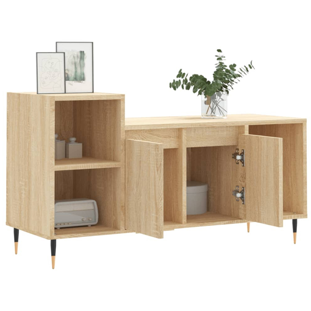 vidaXL 2 Door 3 Open Shelf Sonoma Oak TV Cabinet Image 4