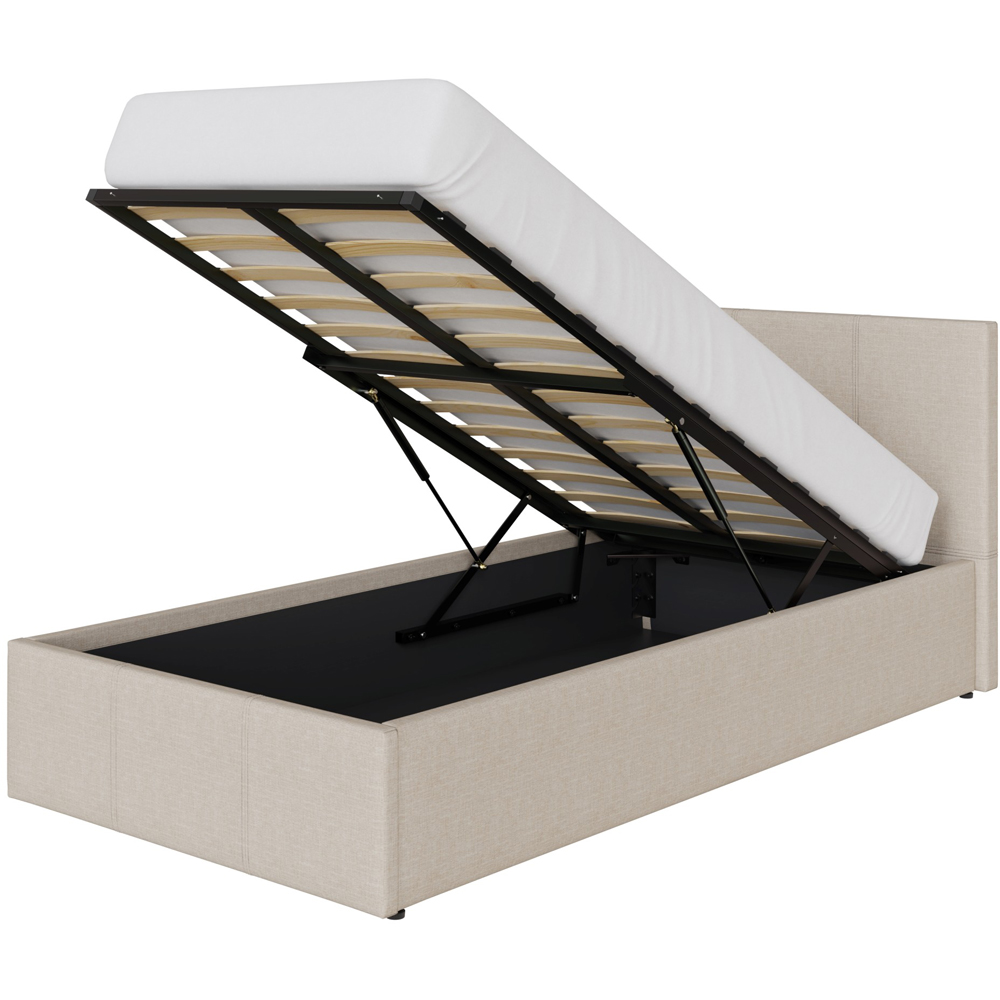 GFW Single Natural Fabric Ottoman Bed Image 3