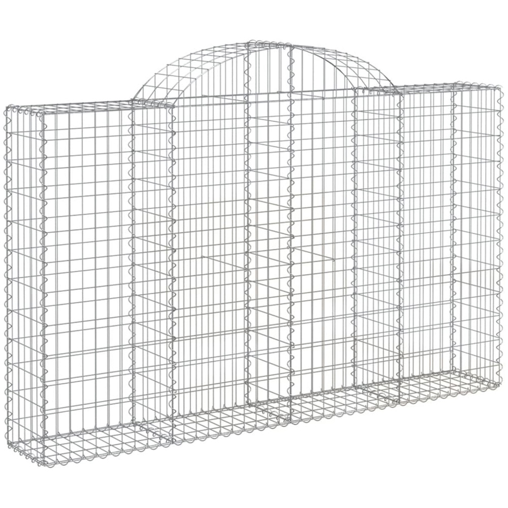 vidaXL Silver Galvanised Iron Arched Gabion Basket 120/140 x 30 x 200cm 20 Pack Image 1