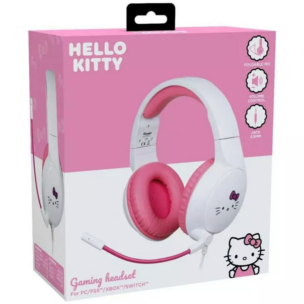 Konix Hello Kitty White and Pink Gaming Headset with Mic Image 4