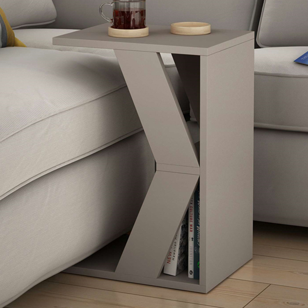 Decortie Naze 2 C Shape Mocha Grey Multipurpose Table Image 1