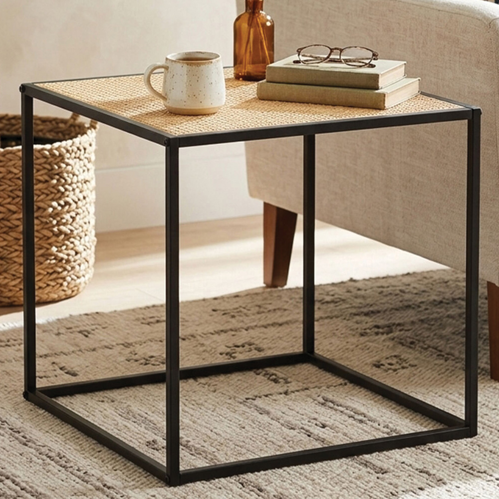 Premier Housewares Metal Frame Square Side Table Image 1