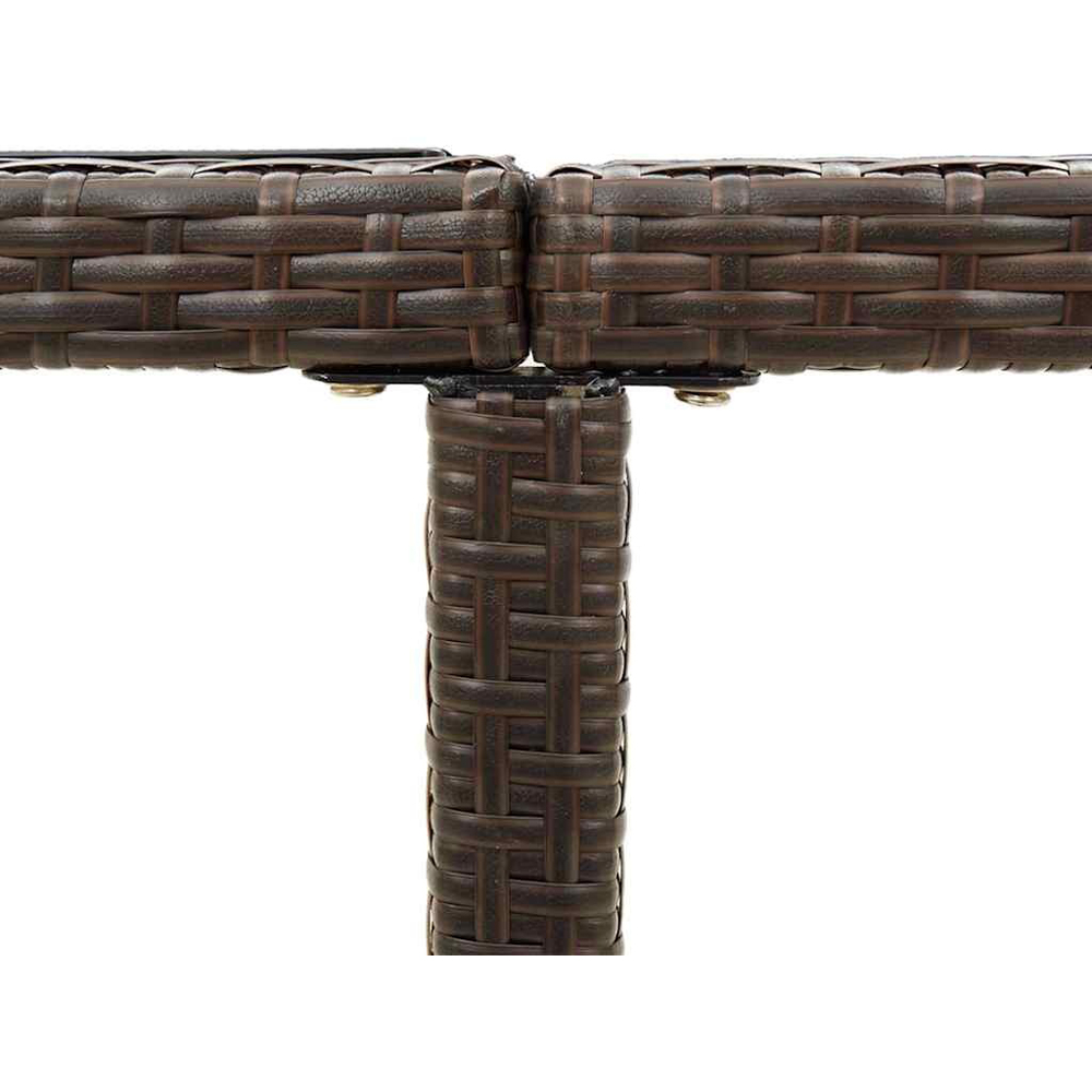 Walplus 2 Seater Brown and Black PE Rattan Garden Table Image 6