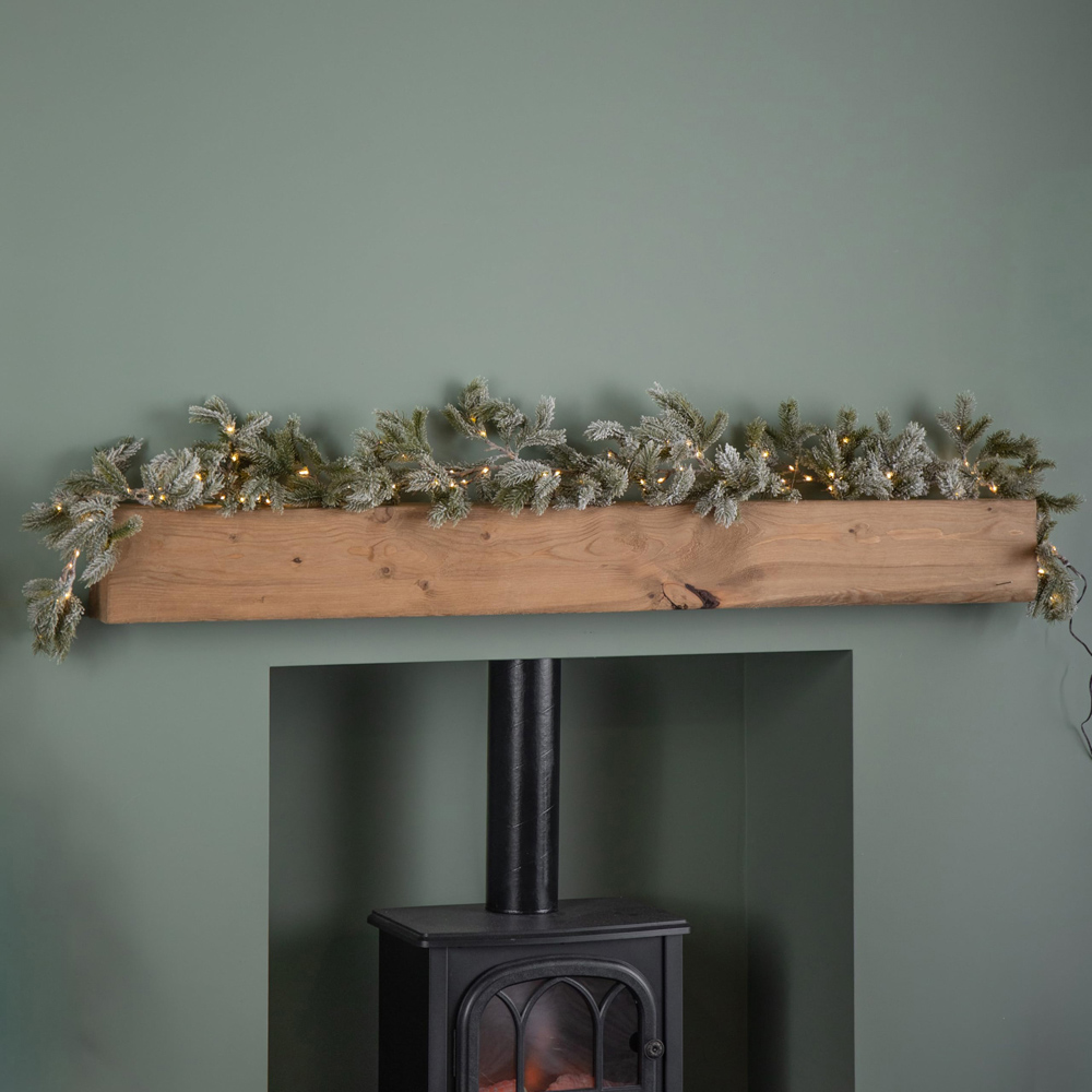 Samuel Alexander 120 Warm White LED Frosted Pine Needle Christmas Garland 180cm Image 2