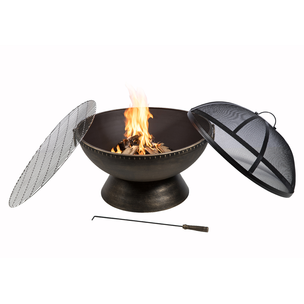 Teamson Home Round Steel Wood Burning Fire Pit 29 inch Image 5