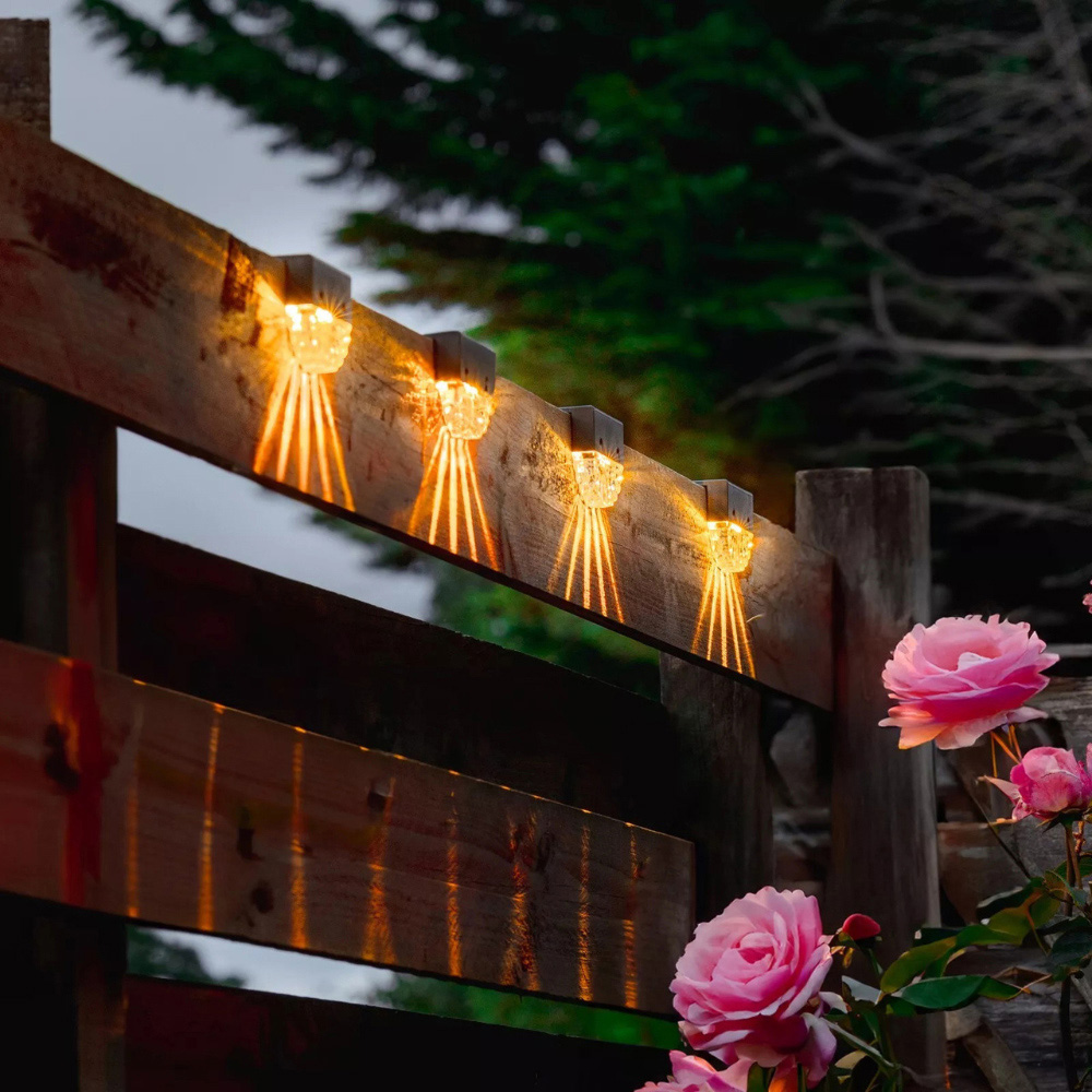 Garden Mile 4 Pack Warm White Solar LED Fence Light Image 4