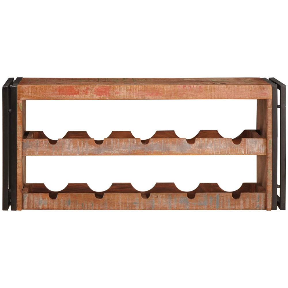vidaXL 10 Bottle Brown Solid Reclaimed Wood Wall Mounted Wine Rack Image 2