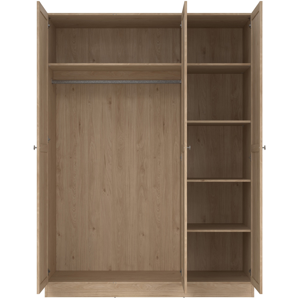 Florence Brande 3 Door Jackson Hickory Oak Wardrobe Image 4