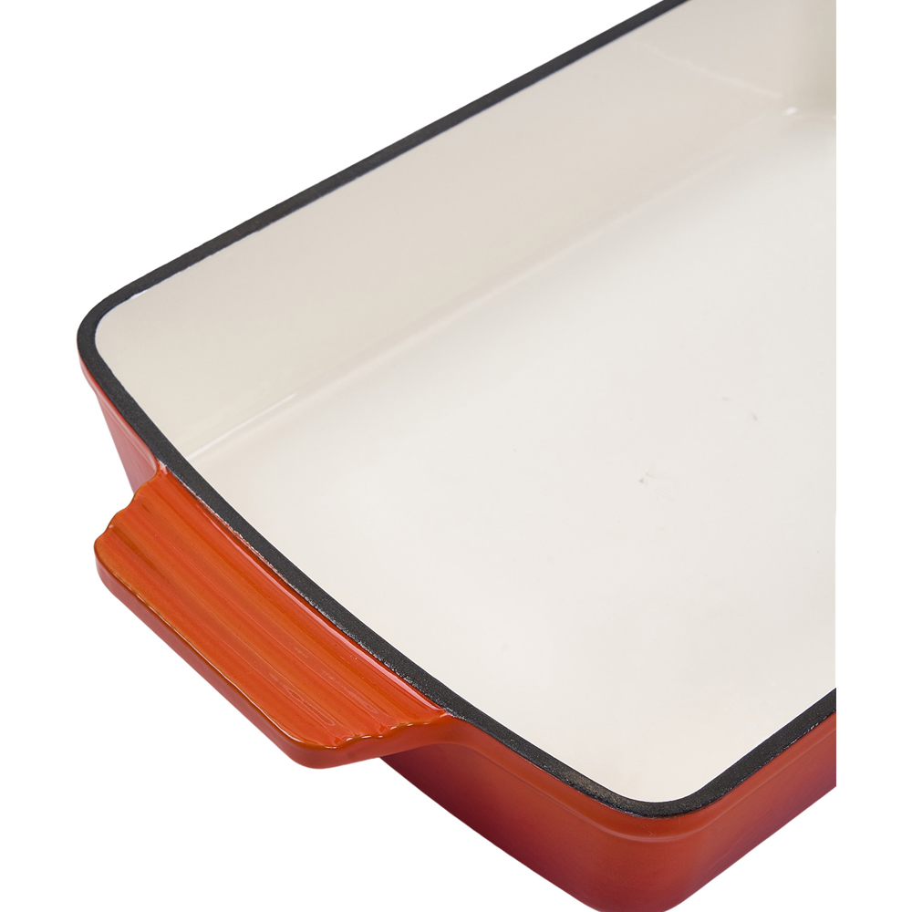 Living and Home 3L Orange Enamelled Rectangular Baking Dish Image 4