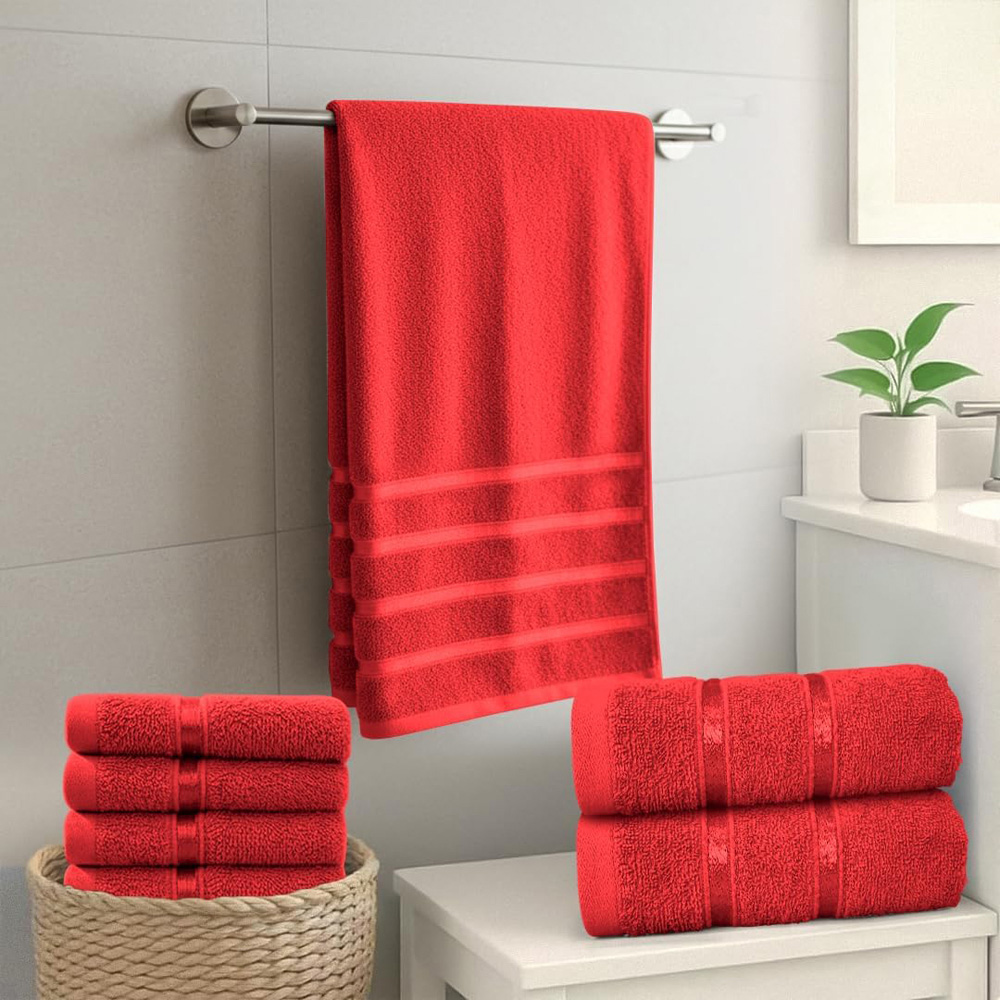 Smart Living Boston 8 Piece Red Towel Bale Set Image 3