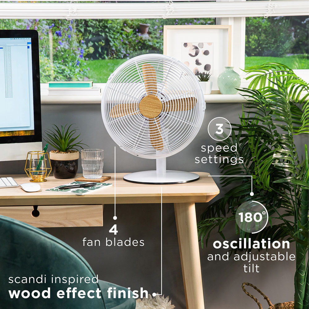 Russell Hobbs White Scandi Desk Fan 12 inch Image 7