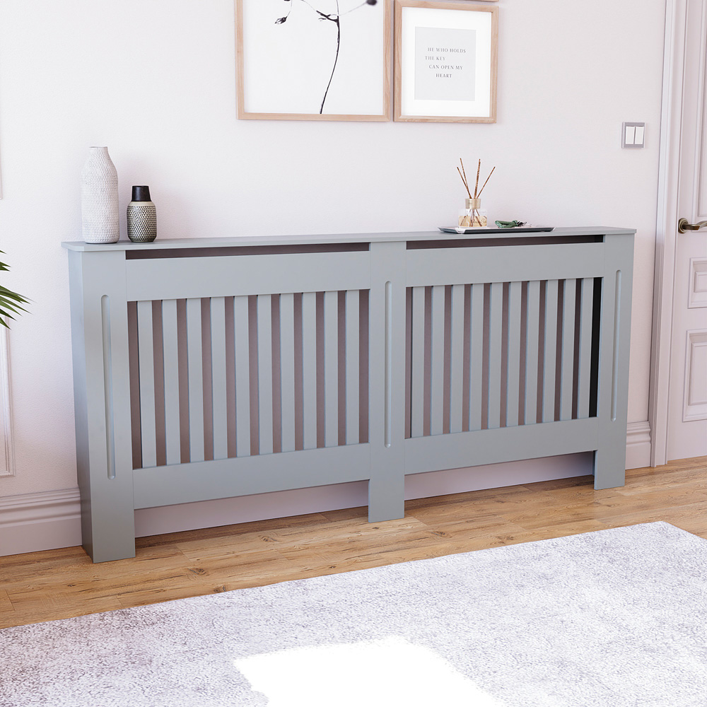 Vida Designs Chelsea Olive Grey Radiator Cover Extra Large Image 2