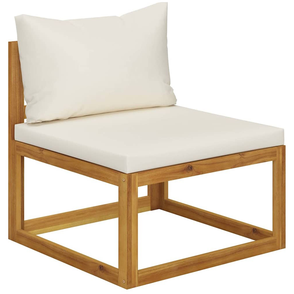Walplus 4 Seater Solid Acacia Wood Garden Corner Lounge Set with Cushions Image 4