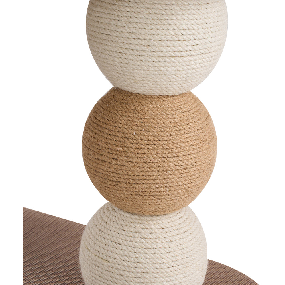 H&O Direct 47cm 2-Tier Natural and Beige Cat Tree with Scratching Post and Perch Image 4