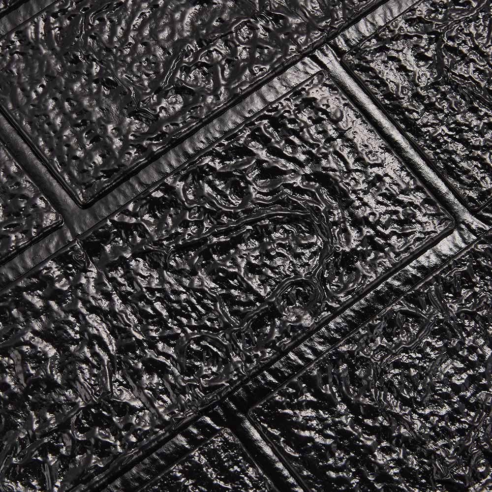 Living and Home 3D Brick Texture Black Wall Sticker 15 Pack Image 5