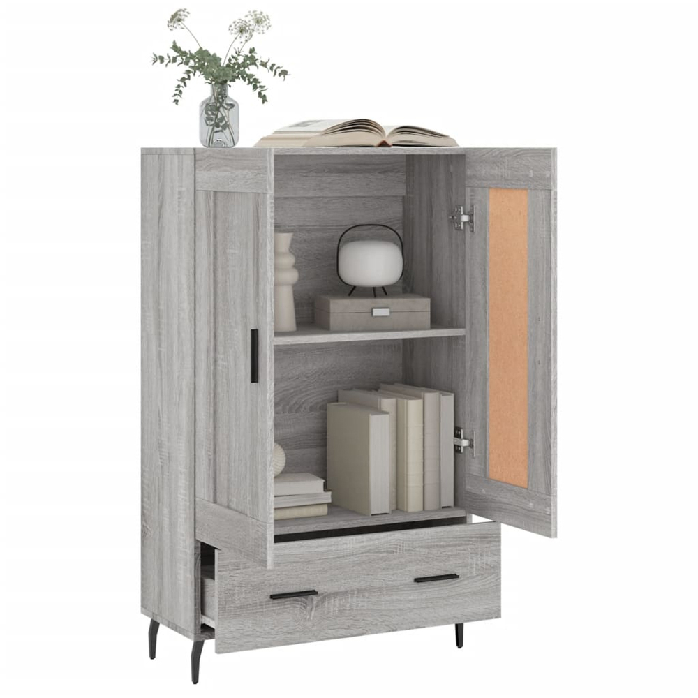vidaXL 2 Door Single Drawer Grey Sonoma Highboard Image 4