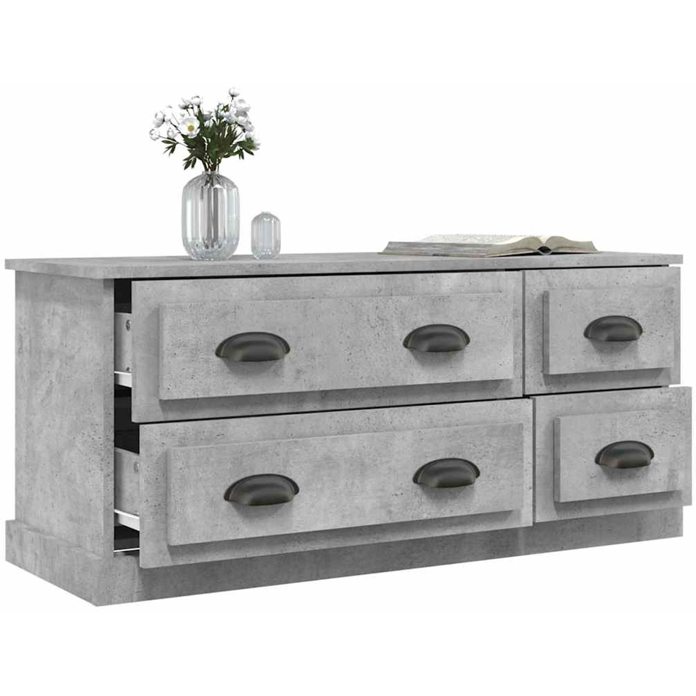 vidaXL 4 Drawer Concrete Grey TV Cabinet Image 5
