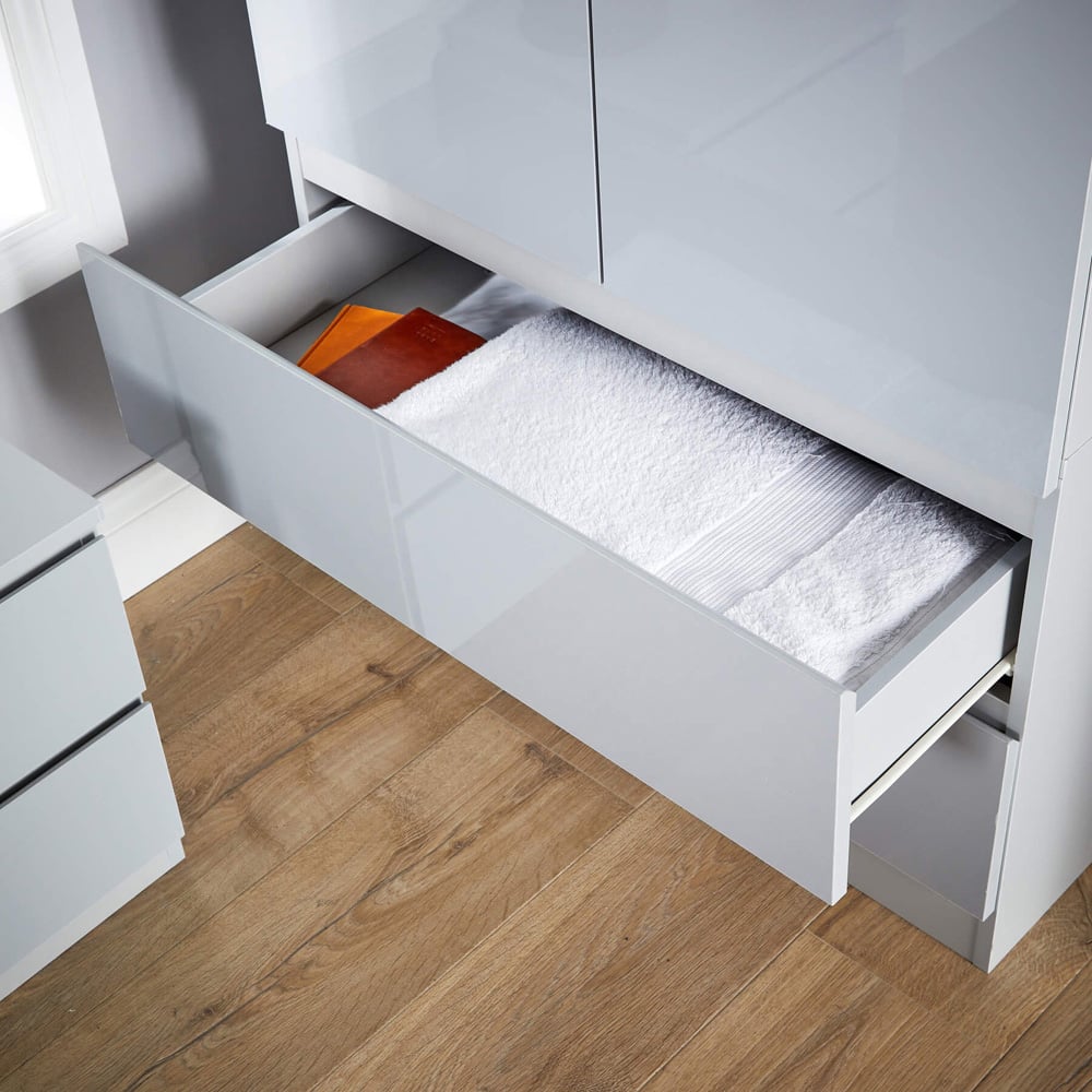 Home Source 2 Door 2 Drawer Grey Modern Wardrobe Image 5